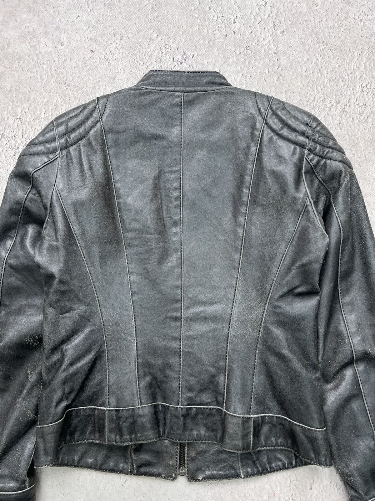Vintage Vintage Faded Asymmetry Leather Jacket RICK STYLE Size M / US 6-8 / IT 42-44 - 12 Thumbnail