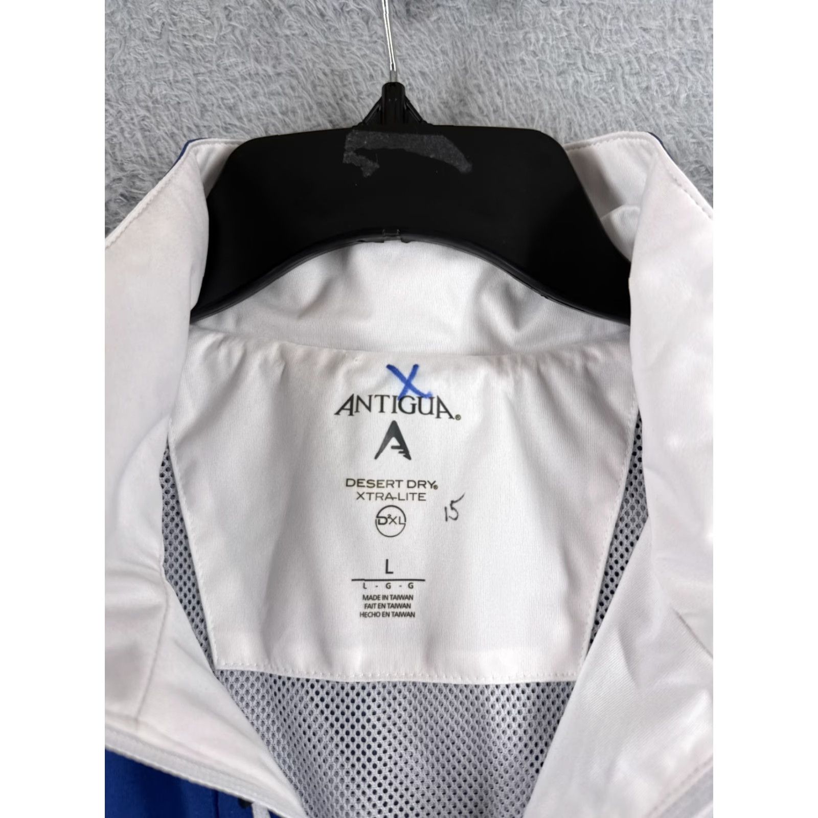Vintage Antigua Mens Sweater Pullover 1/4 Zip Blue White Lightweight Mock Neck Long Sleeve Regular Size L Casual Golf Size US L / EU 52-54 / 3 - 7 Thumbnail