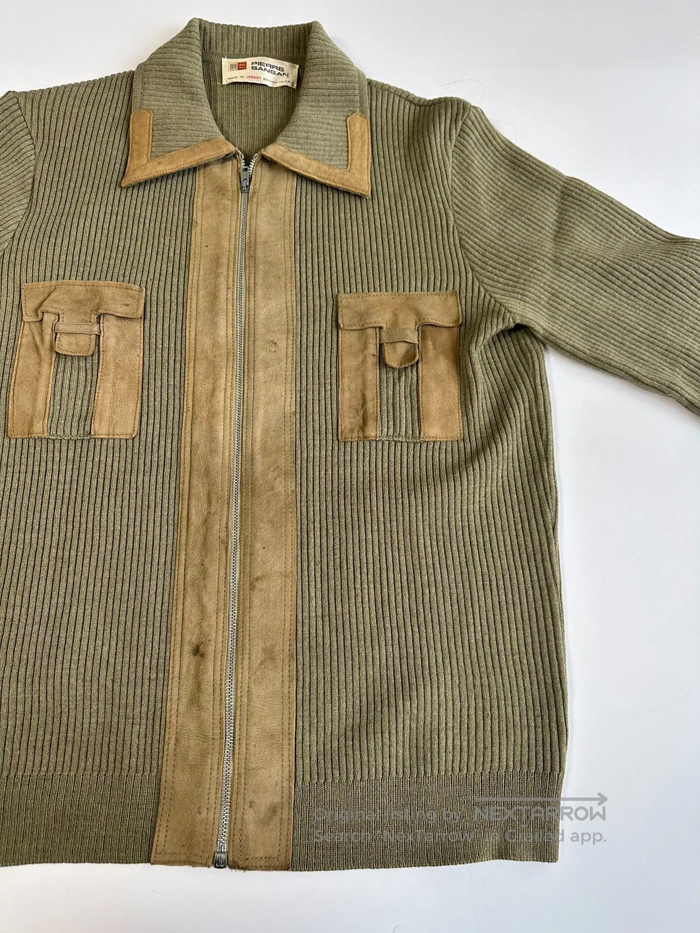 Vintage vintage Leather-suede patterned sweater| Size US S / EU 44-46 / 1 - 2 Thumbnail