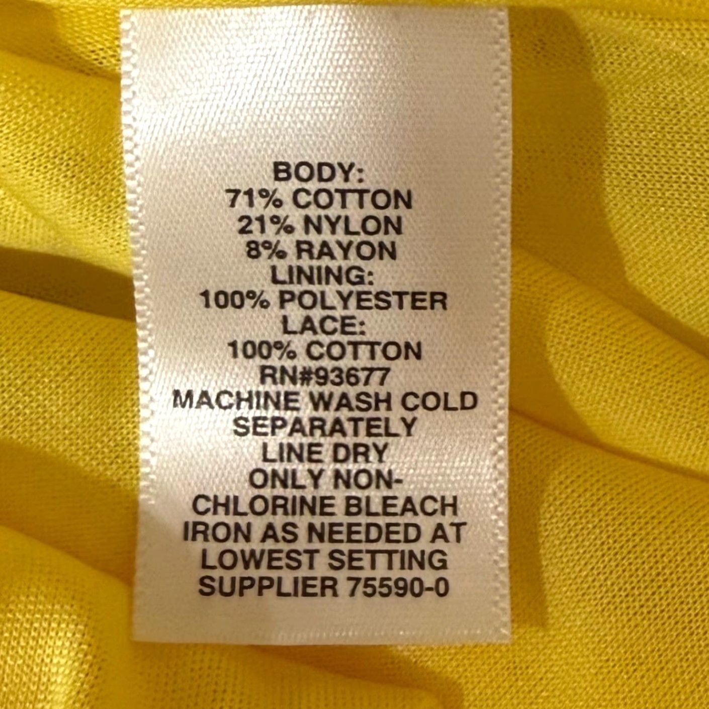 Y/Project Project Runway Skirt Knee Length Yellow Floral Lace Pencil Womens 60s Vintage No 60s Theme Zip Slit Lined VINTAGE? Size 42" / US 20 - 6 Thumbnail