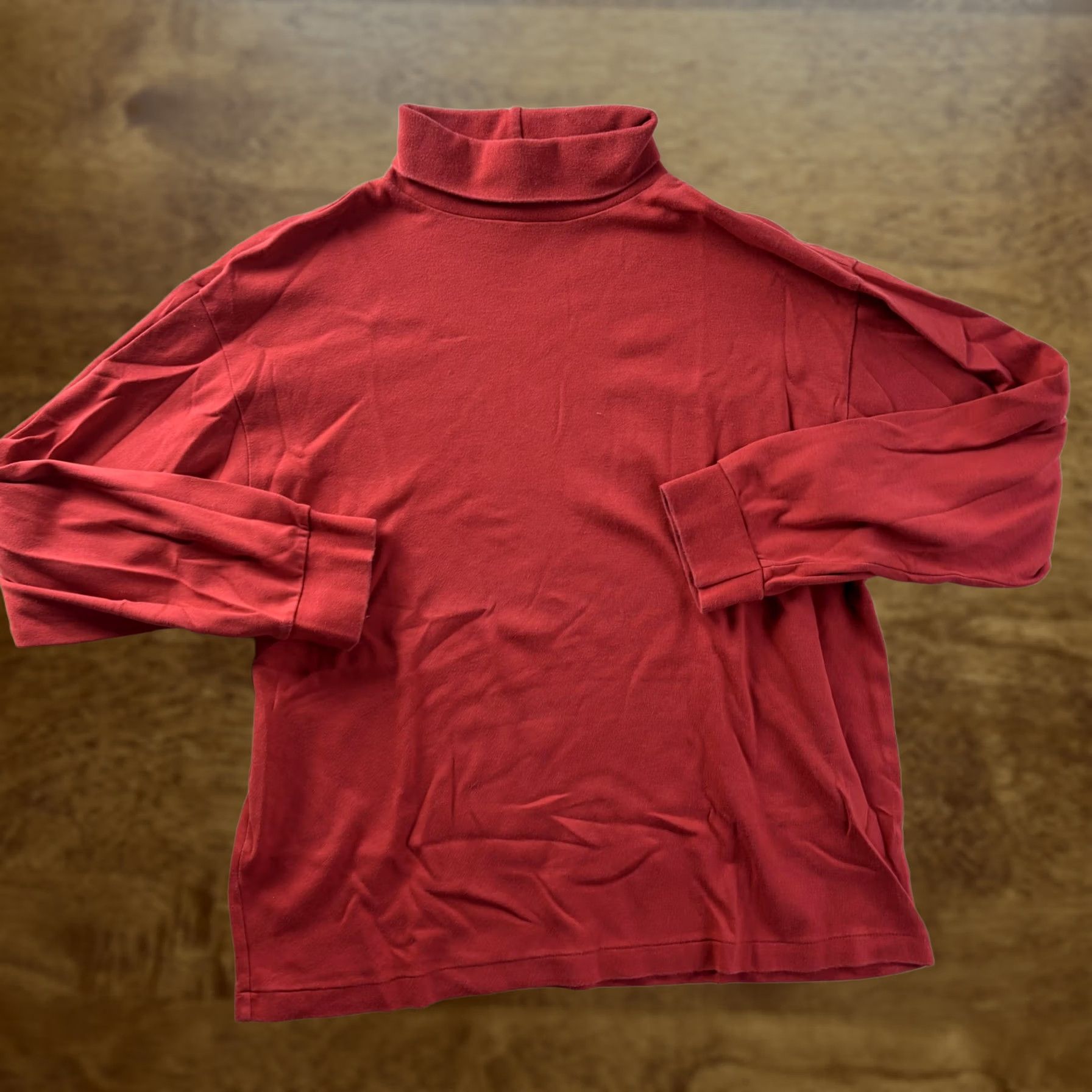 Gap VINTAGE Gap Shirt Mens Large Red Turtleneck Long Sleeve Solid Basic Casual Top Pullover Size US L / EU 52-54 / 3 - 1 Thumbnail