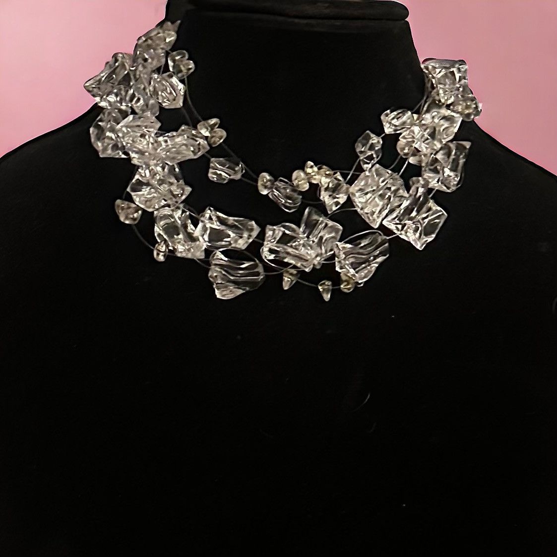 Other Floating lucite ice cube choker necklace and earrings set Size ONE SIZE - 2 Thumbnail