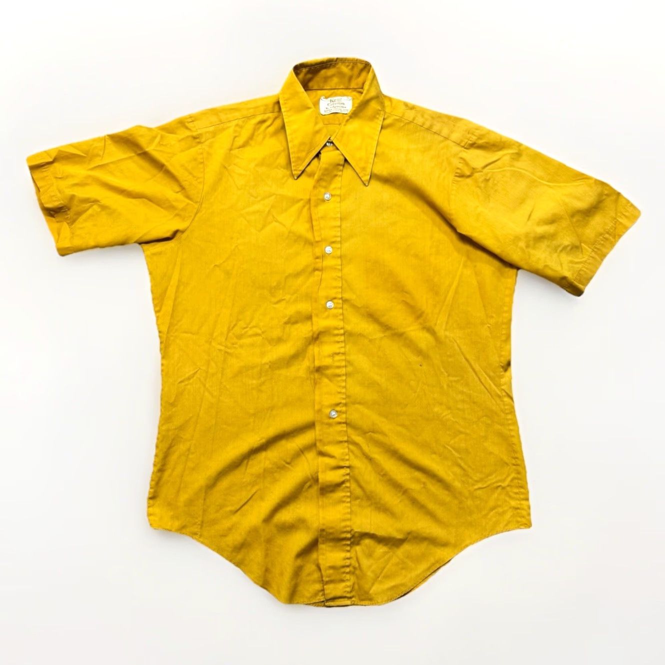Arrow VINTAGE Arrow Kent Collection Shirt Mens L Button Up 50s Distressed Yellow Size US L / EU 52-54 / 3 - 2 Thumbnail