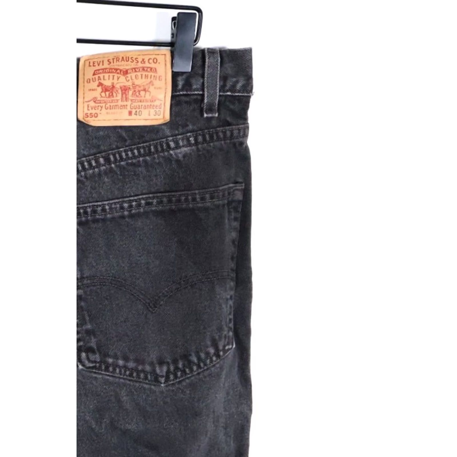 Levi's VINTAGE Levi's 550 Jeans Men's 36 x 26 Black Denim Relaxed Taper 90s Grunge Retro 550 Jeans Mens Regular 5-Pocket Design Jeans Size US 36 / EU 52 - 5 Thumbnail