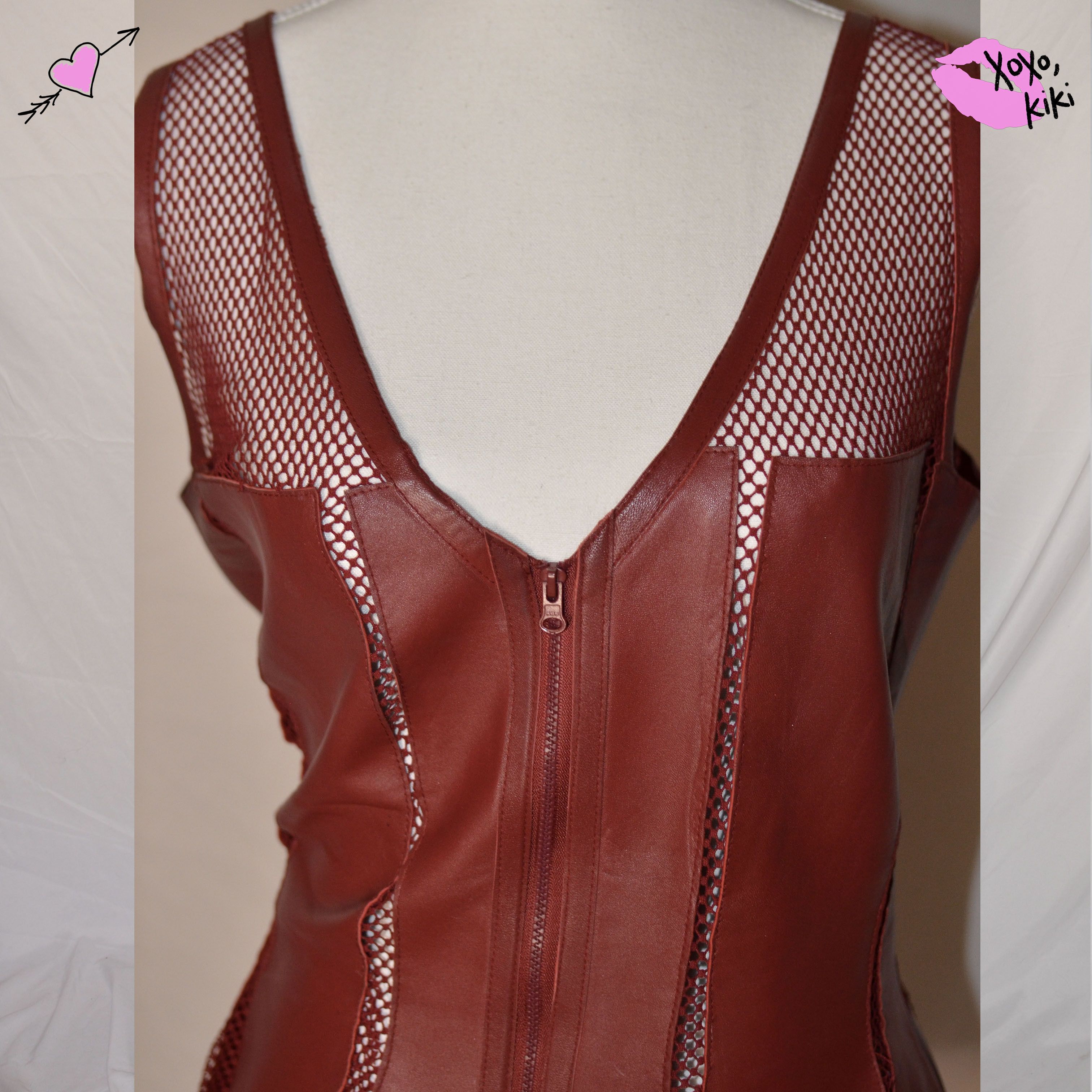 Other Red Leather Vest Top Size M / US 6-8 / IT 42-44 - 3 Thumbnail