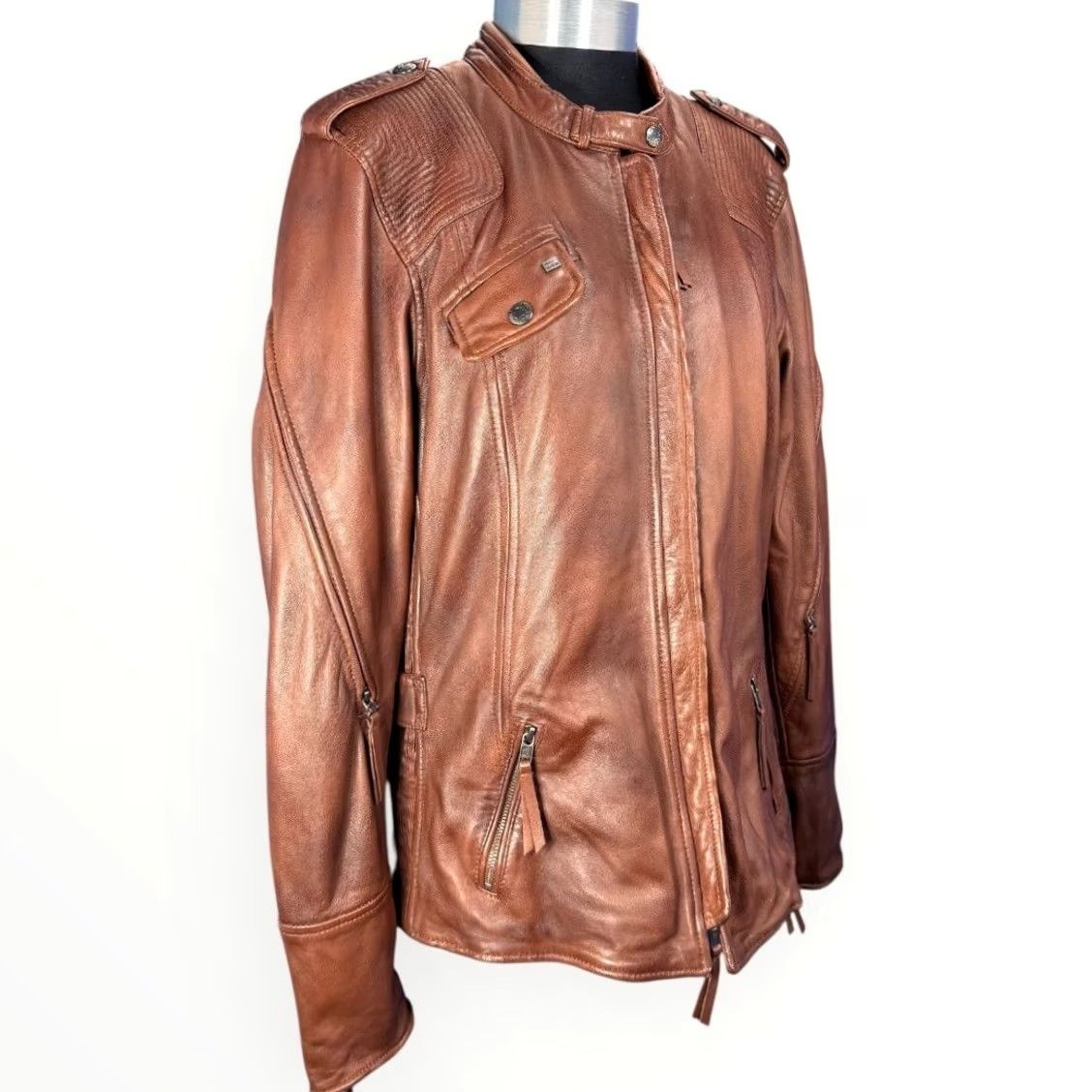 Harley Davidson VINTAGE Harley-Davidson Women's Uproot Genuine Sheepskin Leather Jacket Size XL Biker Size XL / US 12-14 / IT 48-50 - 3 Thumbnail