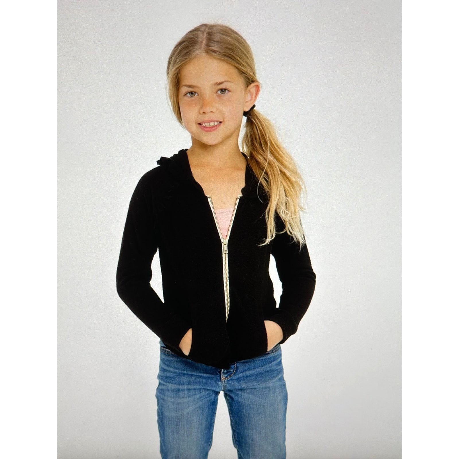 Other Chaser Girls Long Sleeve Hoodie Ruffle Detail Black - size 3 Size ONE SIZE - 6 Thumbnail