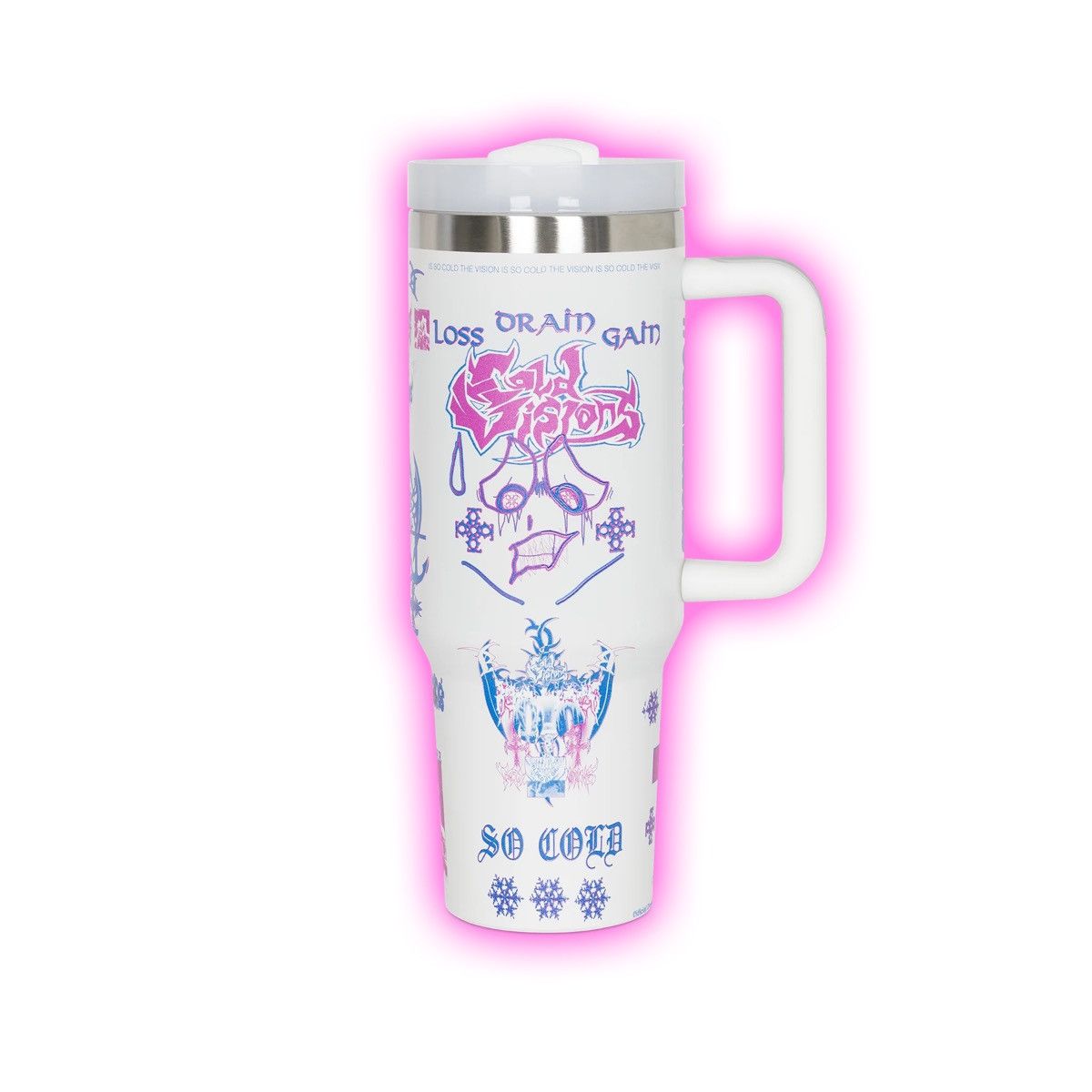 Drain Gang × Sad Boys BLADEE White Cold Visions Tumbler Size ONE SIZE - 2 Thumbnail