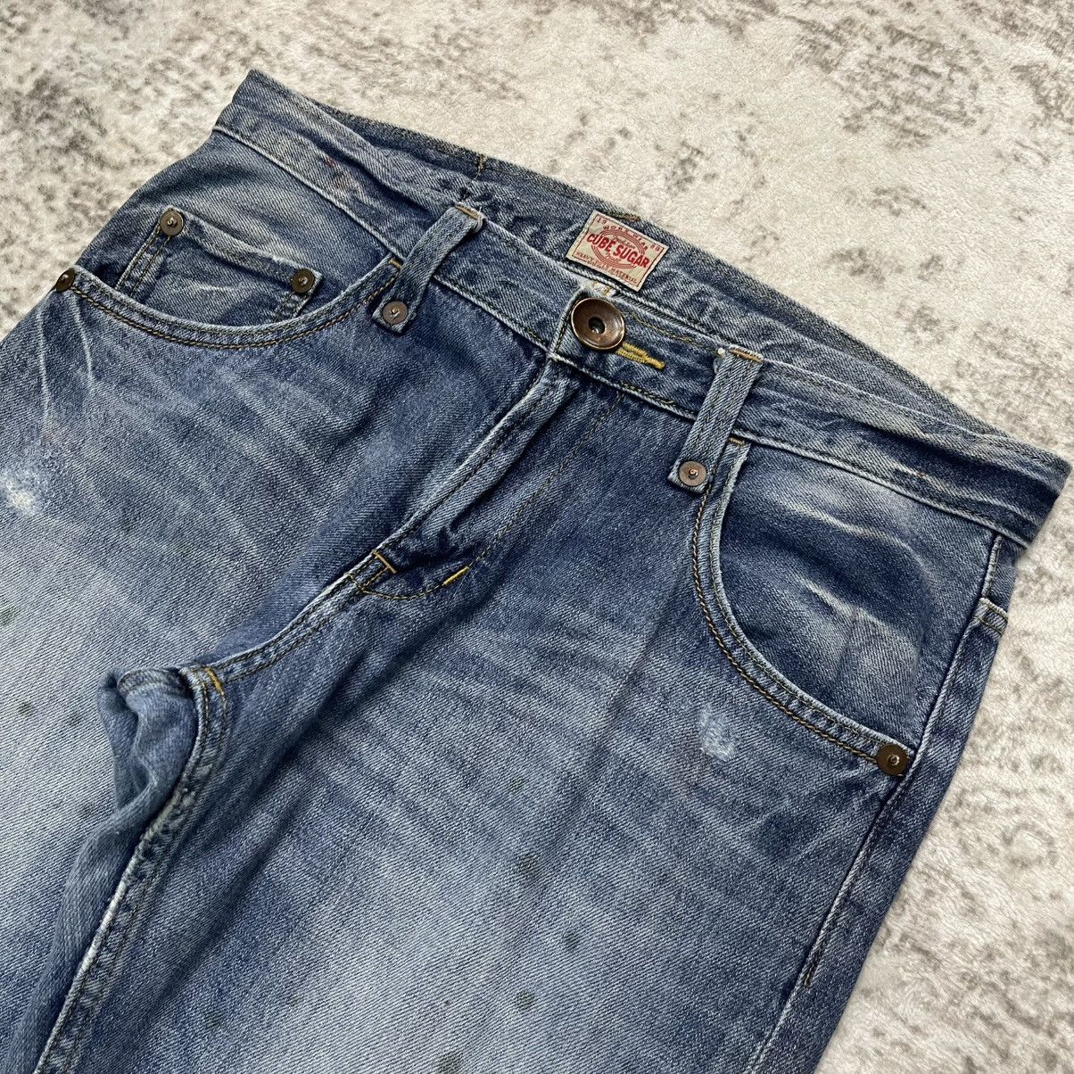 Sugar Cane Cube Sugar Japan Buckle Back Work Wear Denim Jeans Size US 30 / EU 46 - 9 Thumbnail