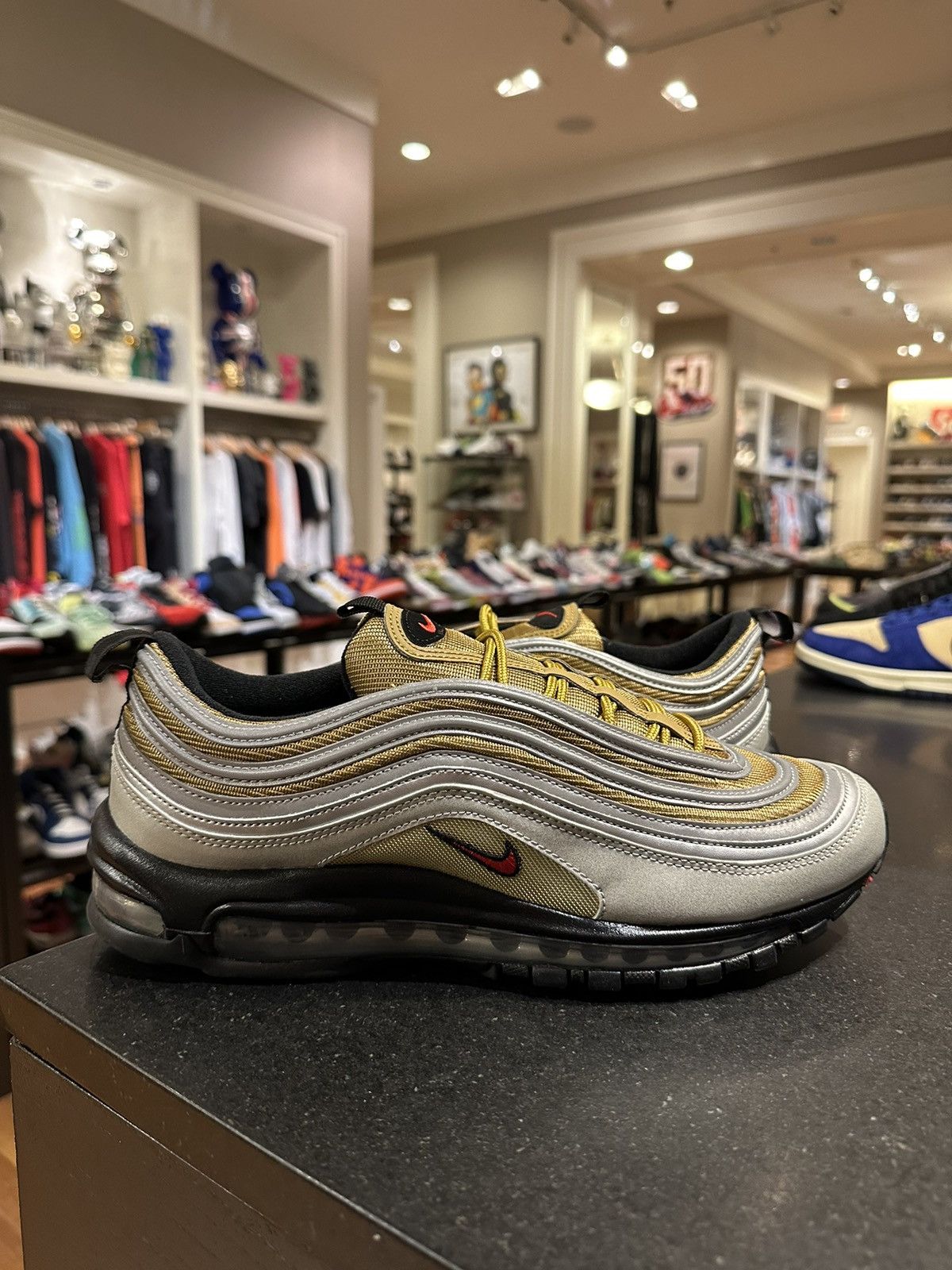 Nike Air max 97 silver gold Size US 11.5 / EU 44-45 - 1 Thumbnail