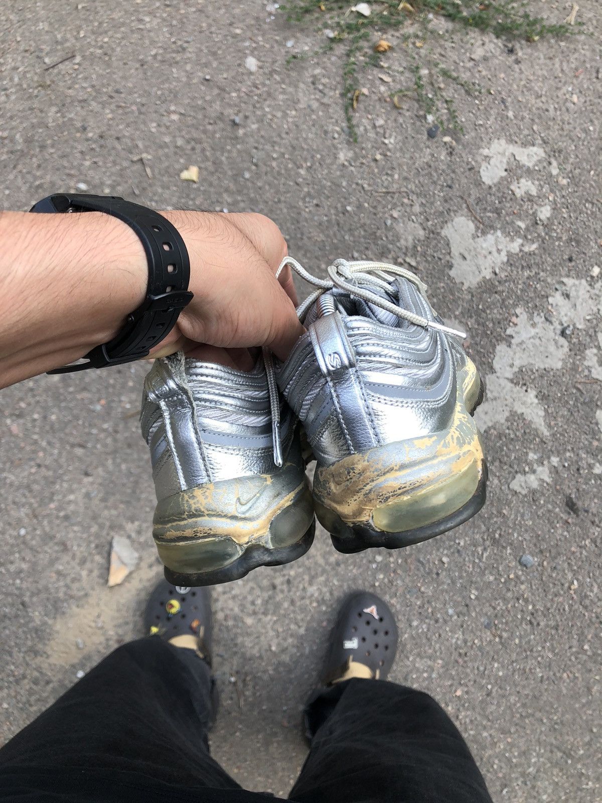 Nike × Vintage VERY RARE NIKE AIR MAX 97 SILVER REFLECTIVE DRILL Y2K 90s Size US 8.5 / EU 41-42 - 10 Thumbnail