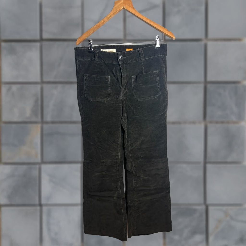 Vintage Pilcro and The Letterpress Womens Corduroy Flare Pants Black 30 Regular Inseam 31 Pockets 5074 Size 30" / US 8 / IT 44 - 1 Thumbnail