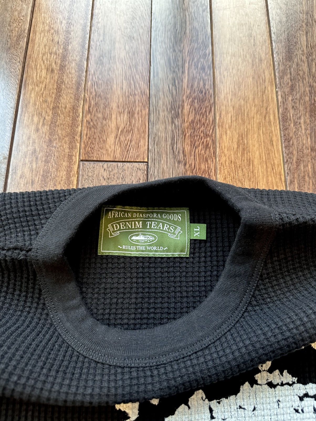 Corteiz Cortiez Denim Tears Island Wreath Waffle Thermal Black - XL Size US XL / EU 56 / 4 - 3 Thumbnail