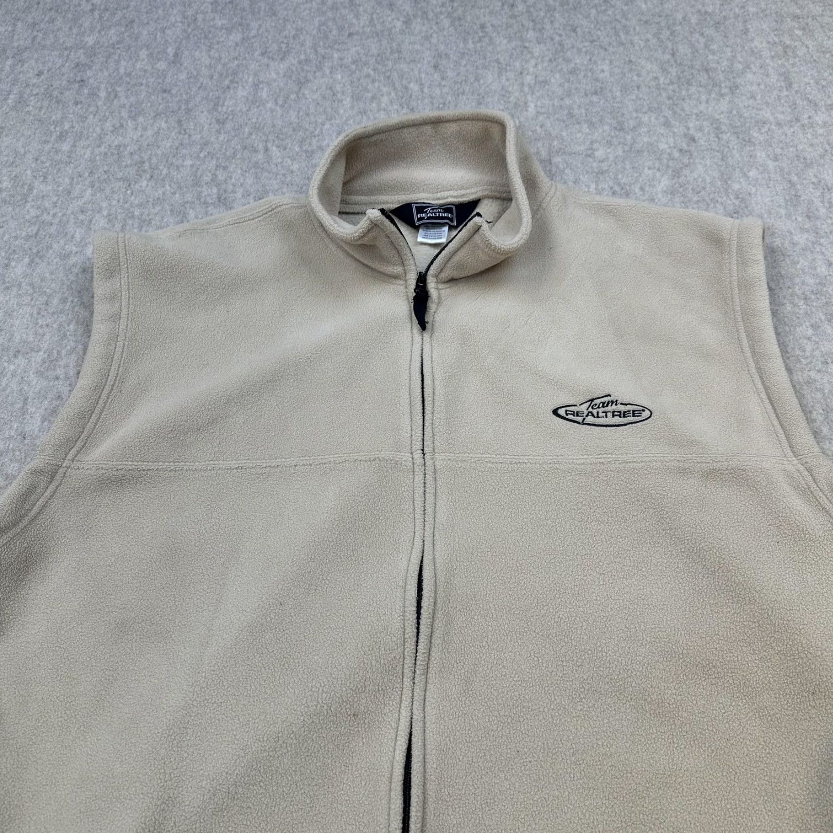 Realtree Team Realtree Vest Mens XL Tan Fleece Full Zip Outdoor Logo Embroidered Zip Collared Size US XL / EU 56 / 4 - 2 Thumbnail