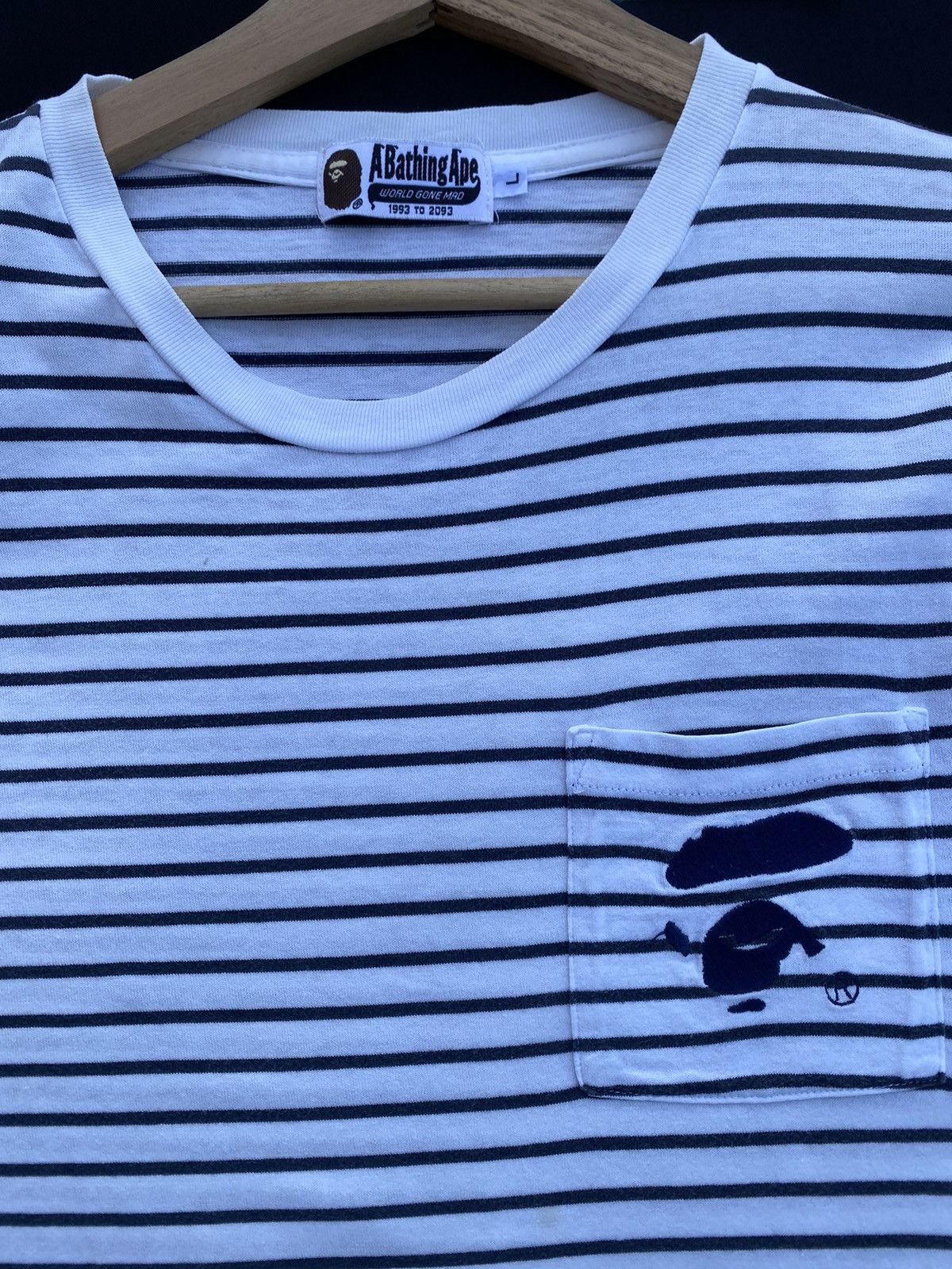 Bape Rare BAPE Stripes Tshirt Size US L / EU 52-54 / 3 - 9 Thumbnail