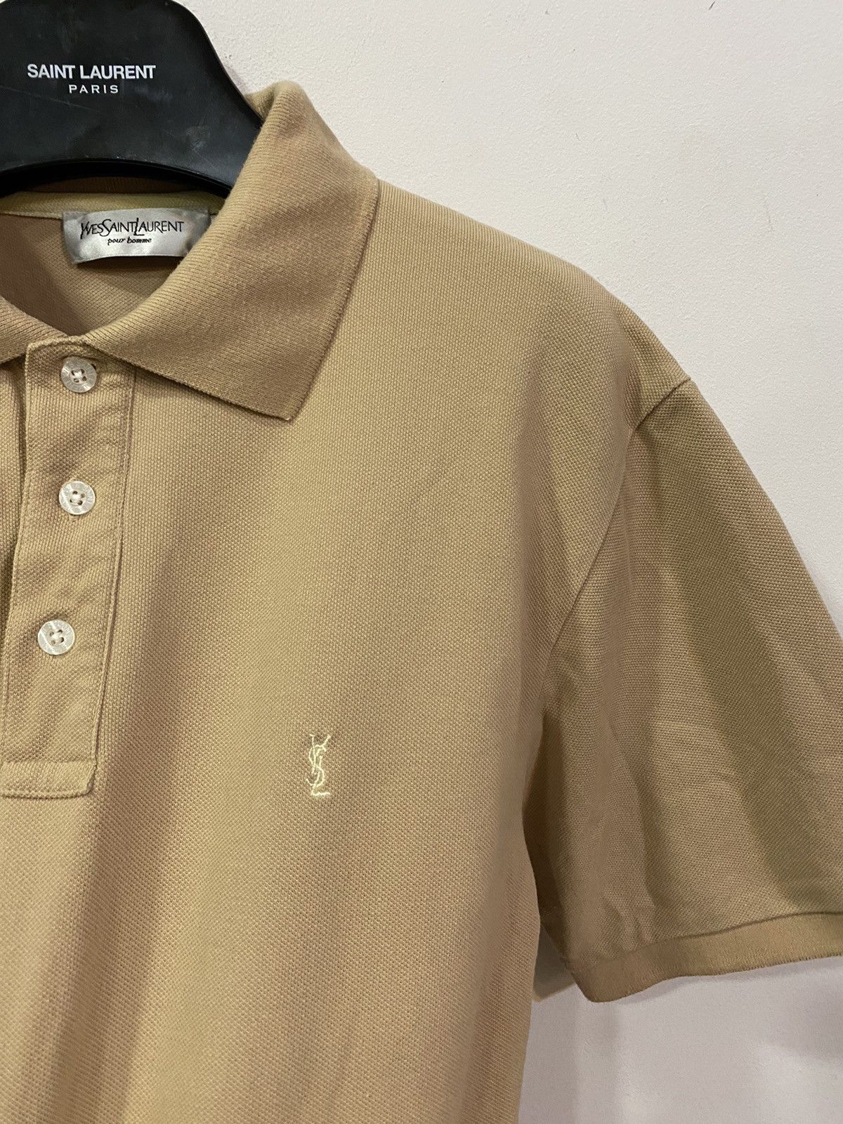 Yves Saint Laurent Beige YSL Polo Shirt Tan YSL T-shirt Size US L / EU 52-54 / 3 - 1 Thumbnail