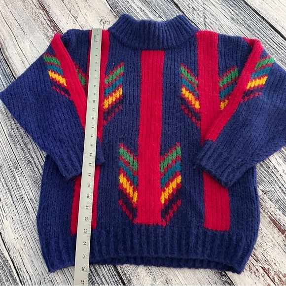 Vintage Vintage 80’s Wool Blend Funky Knit Sweater Size M / US 6-8 / IT 42-44 - 7 Thumbnail