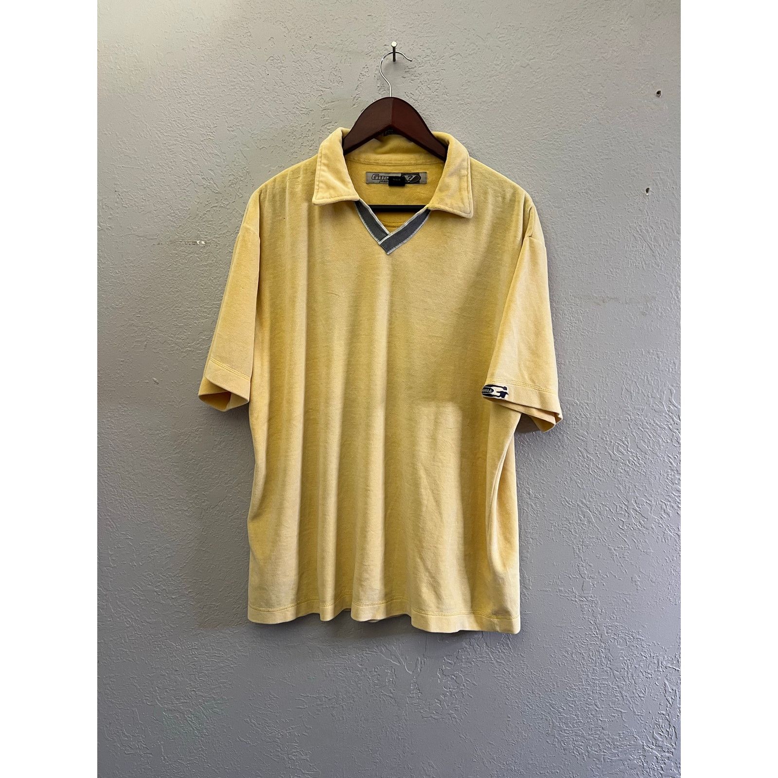 Guess Vintage Guess Jeans USA Velour Polo Shirt Yellow XL Y2K Size US XL / EU 56 / 4 - 1 Thumbnail