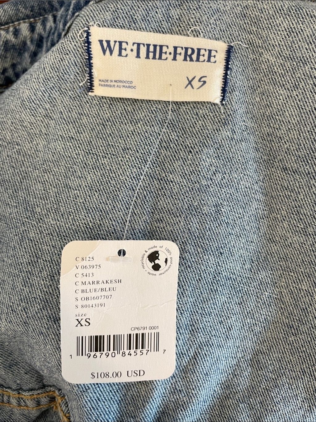 Free People NWT We The Free Marci Denim Overall Short XS Size 25" / US 0 / IT 36 - 11 Thumbnail
