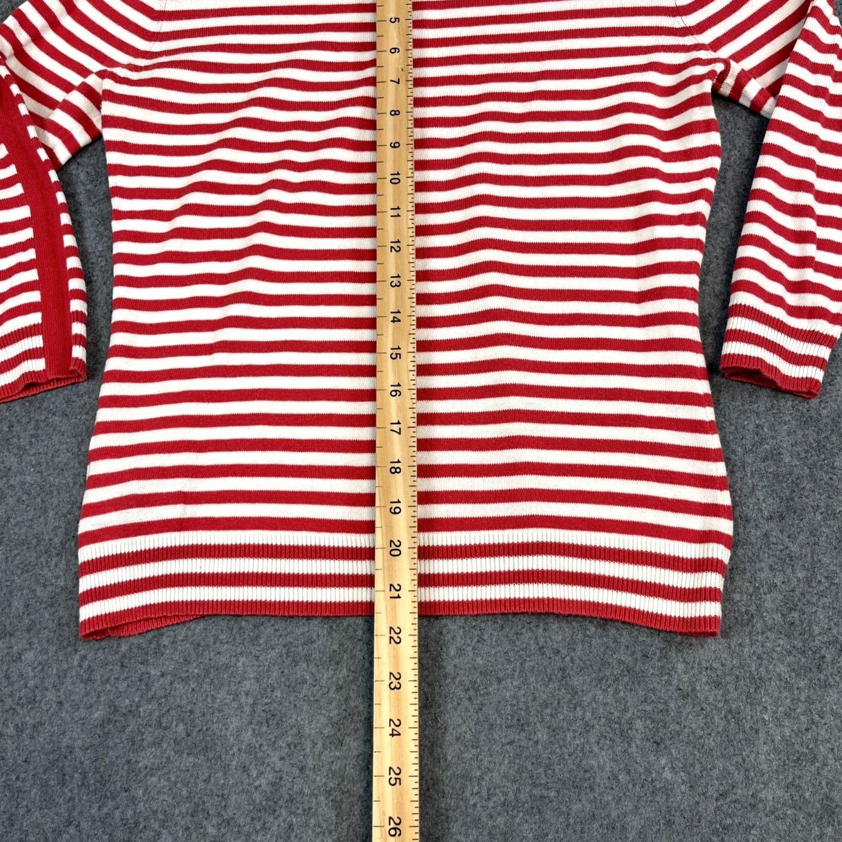 Ralph Lauren Lauren Ralph Lauren Stripe Knit Top Boat Neck Gold Toggle Red White Medium Womens Size M / US 6-8 / IT 42-44 - 7 Thumbnail