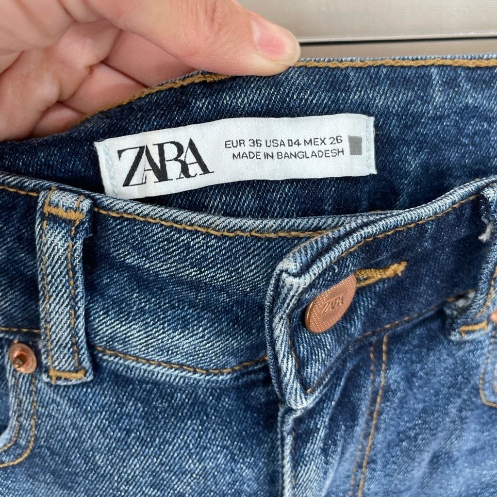 Zara Zara High Rise Straight Medium Distressed Jeans Size 4 Size 27" / US 4 / IT 40 - 7 Thumbnail