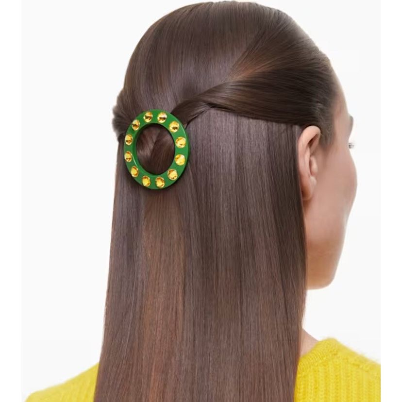 Swarovski Swarovski Hair clip Round cut, Round shape, Green Size ONE SIZE - 3 Thumbnail