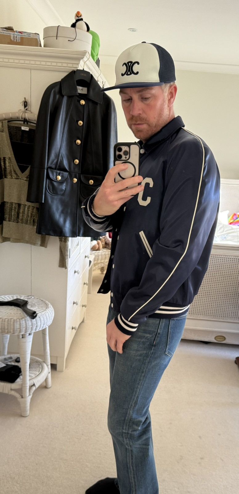 Celine $2.85k 🤑 Celine logo blue satin teddy jacket Hedi Slimane 54 Size US L / EU 52-54 / 3 - 20 Thumbnail