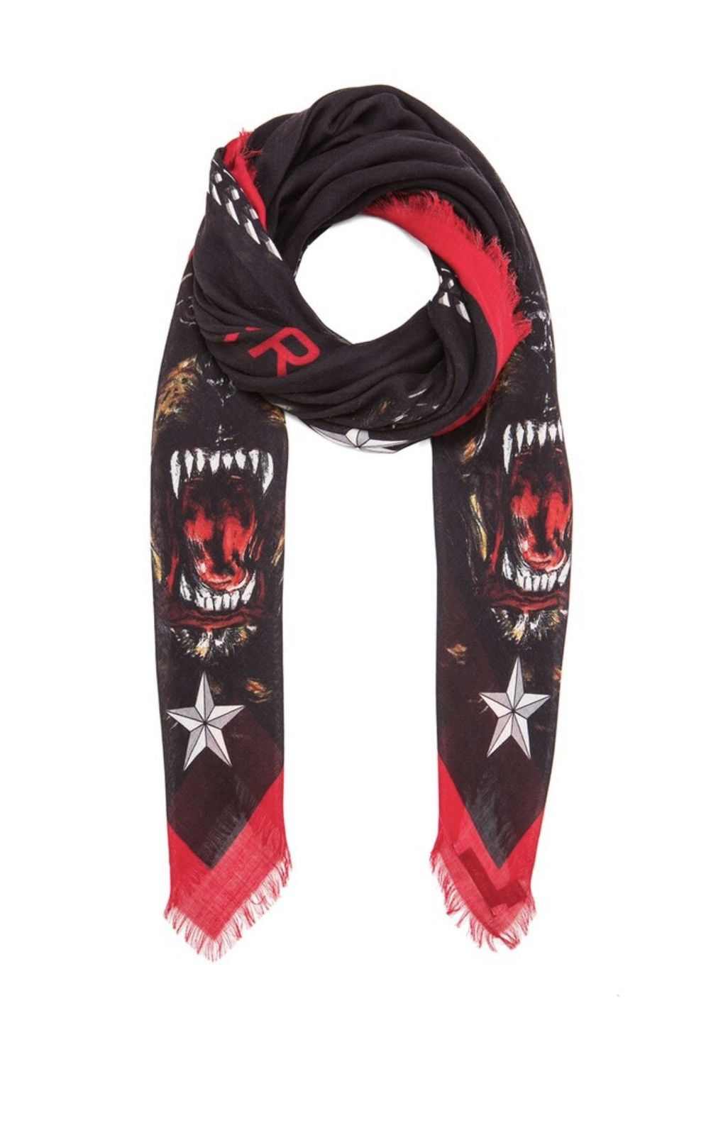 Givenchy GIVENCHY Rottweiler Stars & Chain Cashmere Scarf wool Kanye Size ONE SIZE - 1 Thumbnail