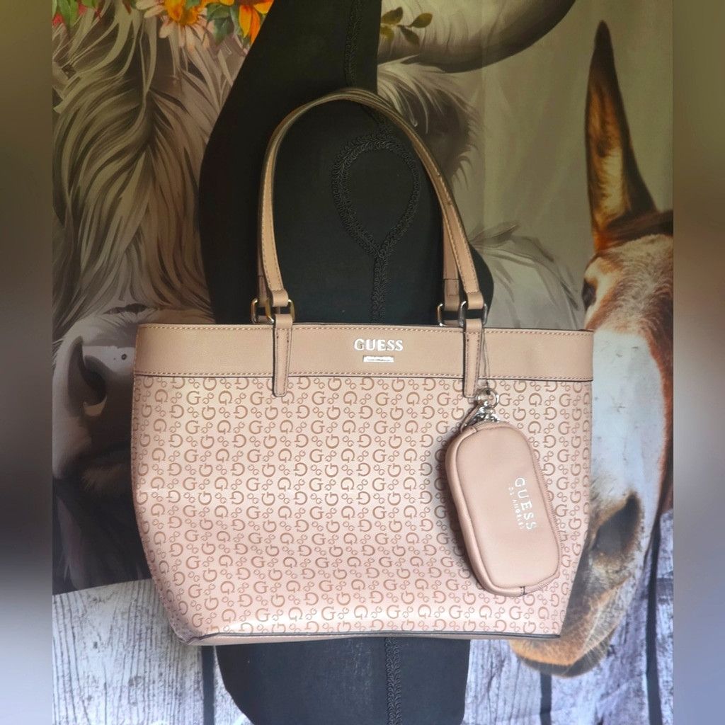 Guess Guess Light Pink Monogram Tote with Pouch Size ONE SIZE - 5 Thumbnail