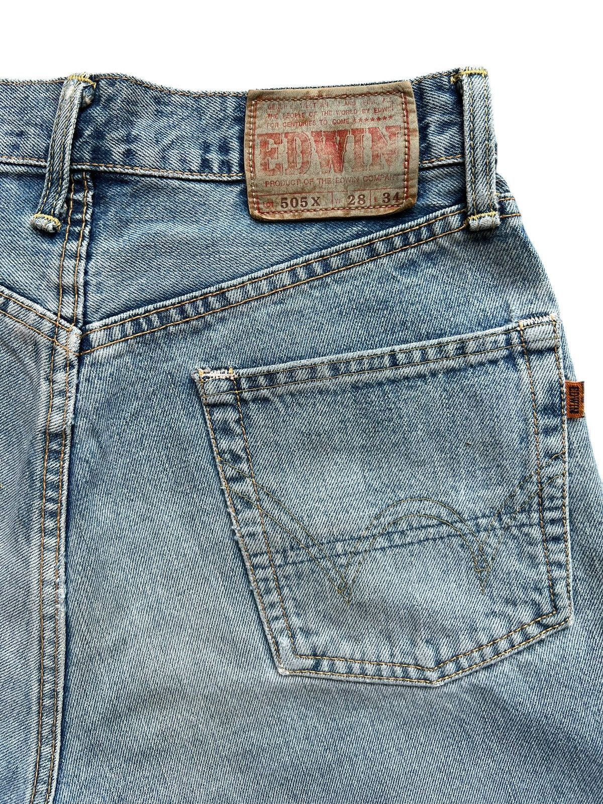 Edwin Vintage Edwin 505x Selvedge Wide Distressed Denim Jeans Size US 28 / EU 44 - 9 Thumbnail