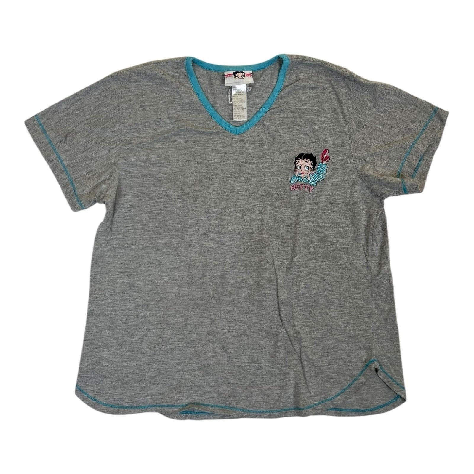 Other Vintage Betty Boop V-Neck T-Shirt Women’s Size Medium Gray E Size M / US 6-8 / IT 42-44 - 1 Thumbnail