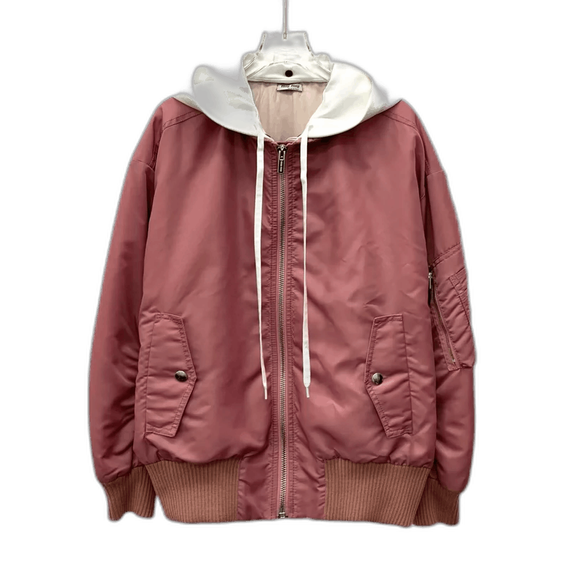 MiuMiu Pink Hooded Long Sleeve Jacket