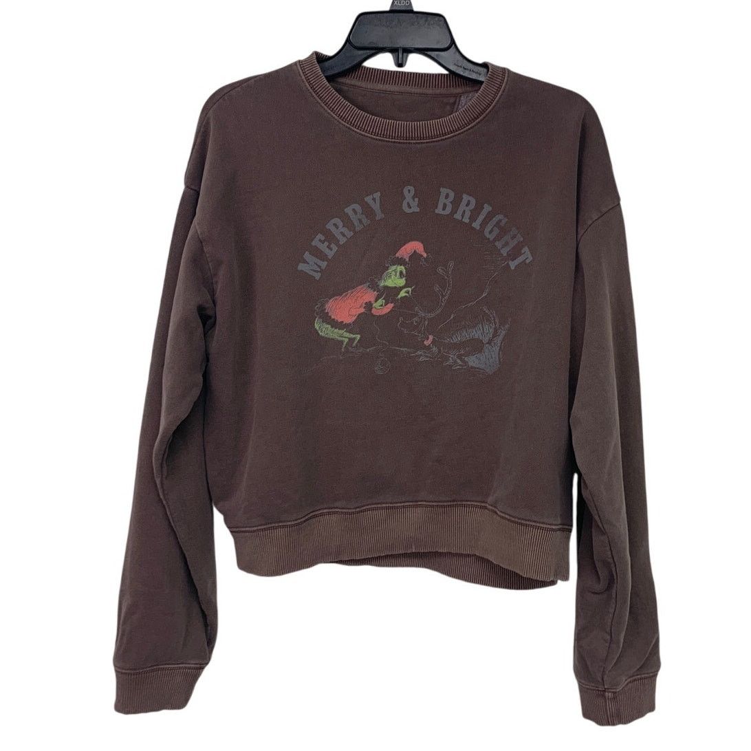 American Eagle Outfitters New American Eagle Womens M Grinch Long Sleeve Sweatshirt Size M / US 6-8 / IT 42-44 - 1 Thumbnail