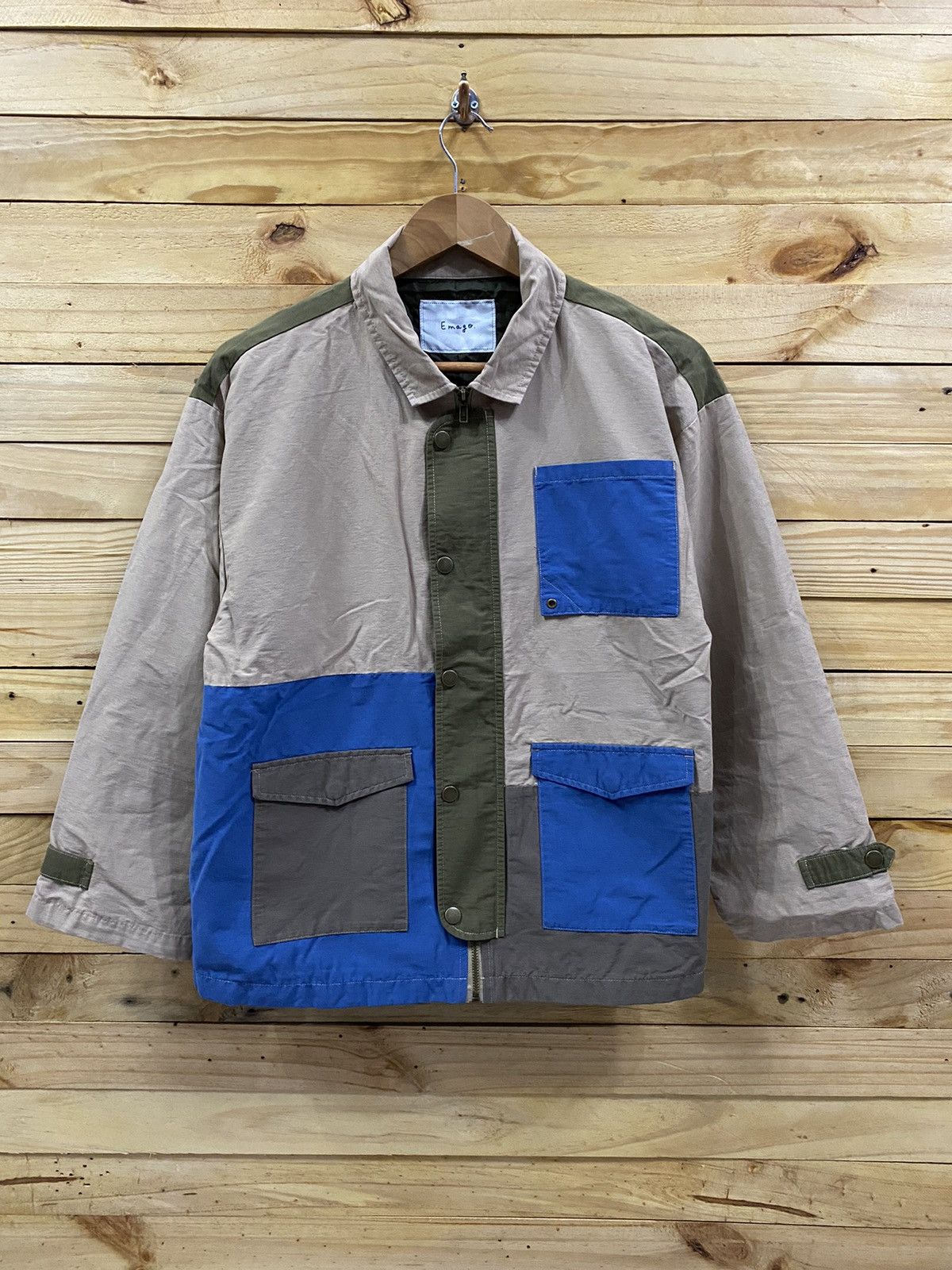 Japanese Brand EMAGO colorblock light jacket Size US M / EU 48-50 / 2 - 1 Thumbnail