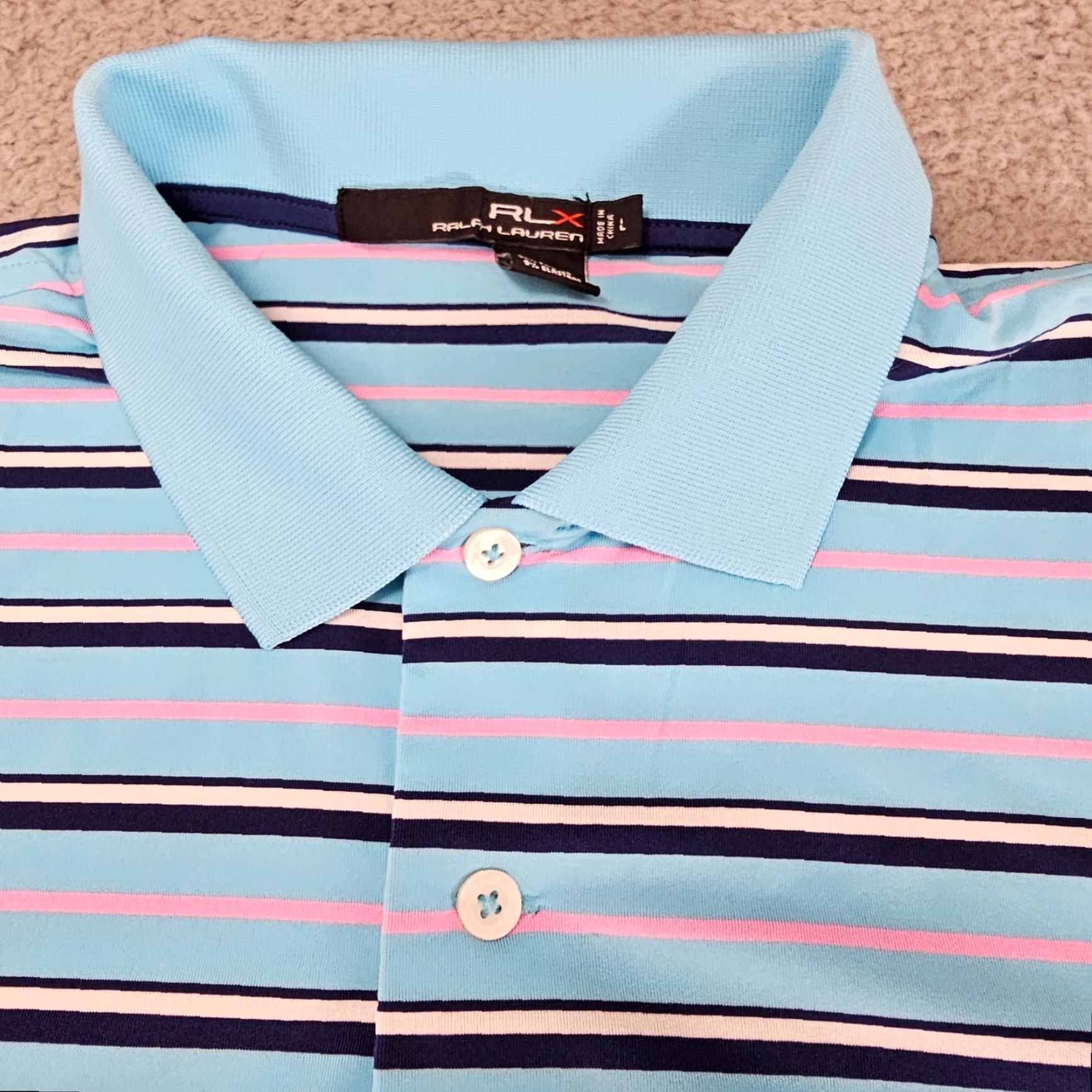 RLX Ralph Lauren **Ralph Lauren RLX Blue Pink Stripe Polo Shirt Mens Large** User: Ralph Lauren RLX Blue Pink Stripe Polo Shirt Mens Large Size US L / EU 52-54 / 3 - 3 Thumbnail