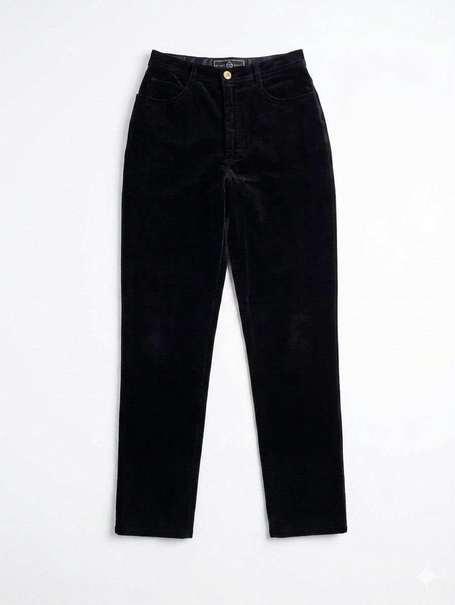 St. John St. John Sport Marie Gray Velvet Straight Leg Pants Size 30" / US 8 / IT 44 - 1 Thumbnail