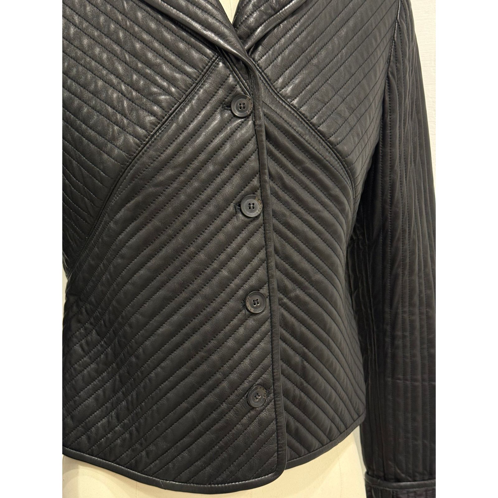 Loewe 1990s Loewe paneled cropped leather jacket Size M / US 6-8 / IT 42-44 - 4 Thumbnail