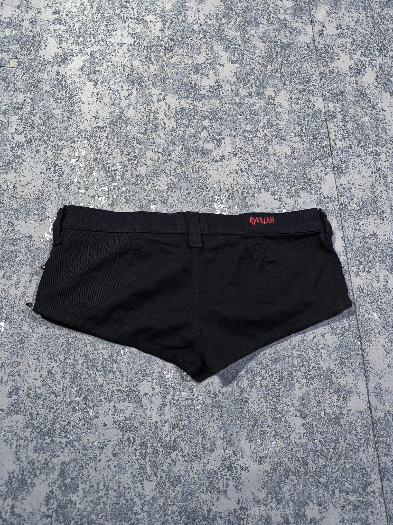 Tripp NYC low rise micro mini denim shorts studded alt emo Size 31" - 3 Thumbnail