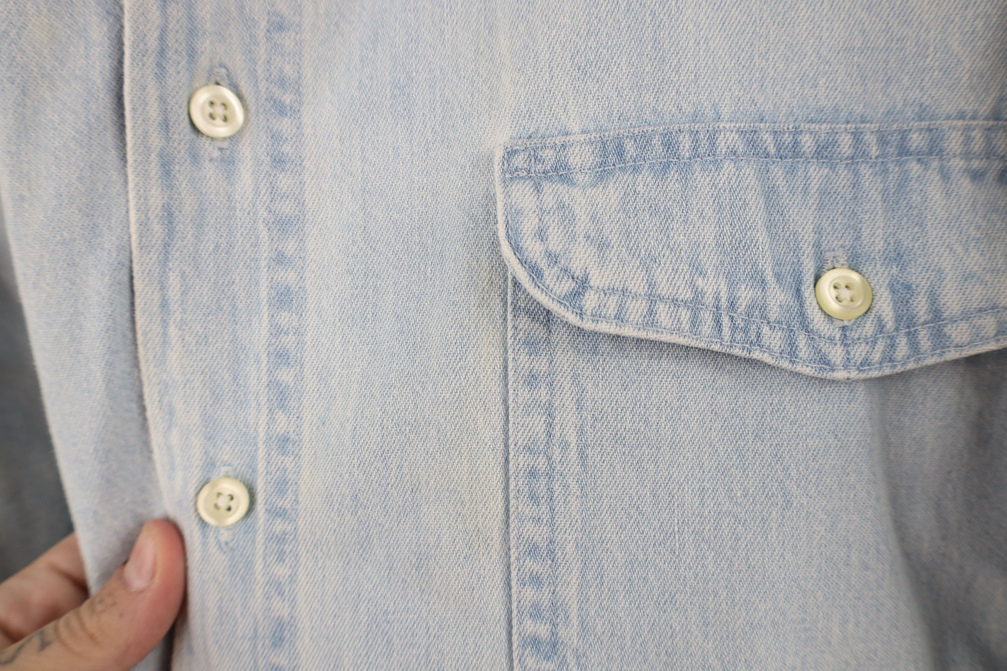 L.L. Bean × Vintage Vintage 90s LL Bean Denim Jean Button Shirt Blue Cotton Size US M / EU 48-50 / 2 - 6 Thumbnail