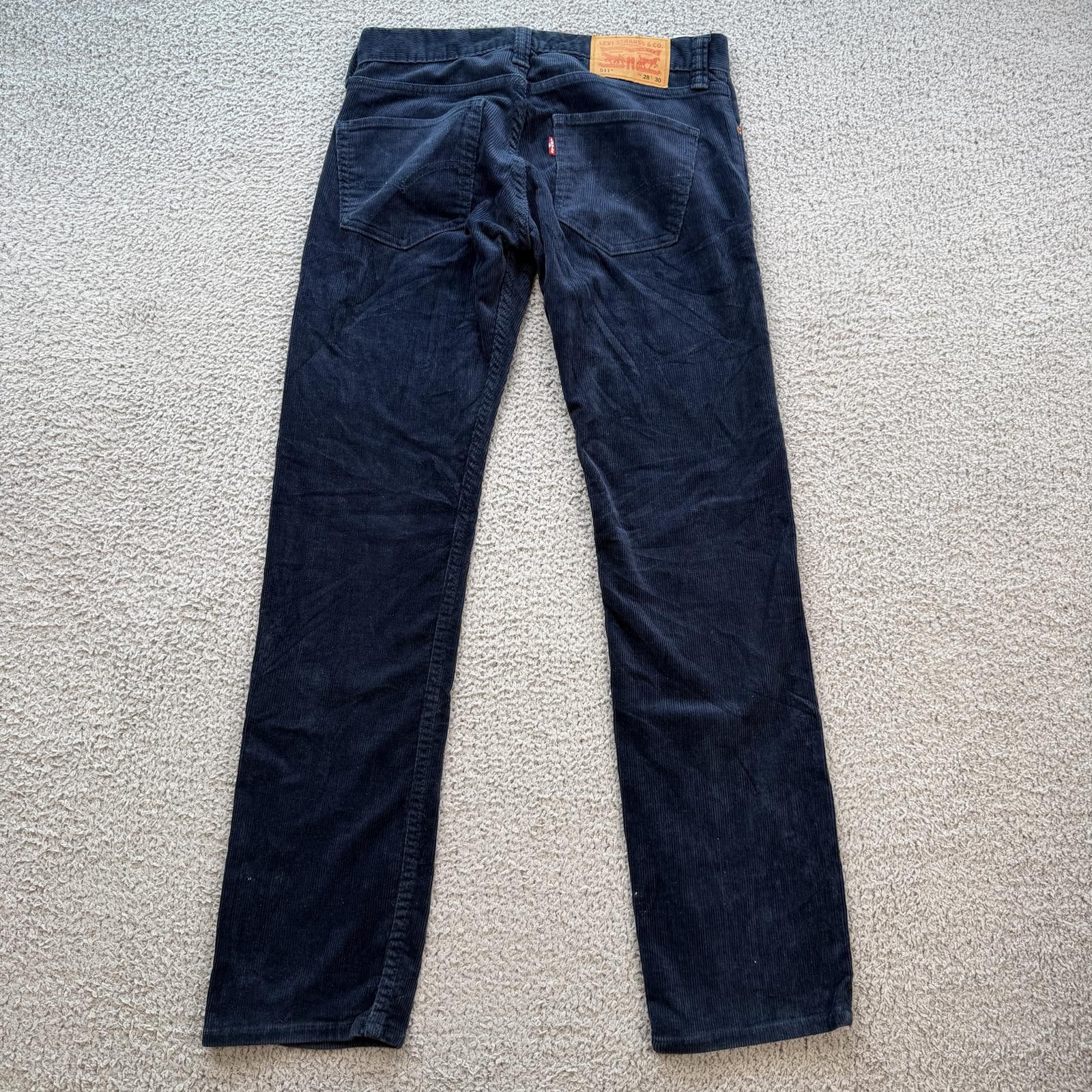 Levi's Levi's 511 Slim Fit Navy Corduroy Pants Men's 28x30 Blue Size US 28 / EU 44 - 2 Thumbnail