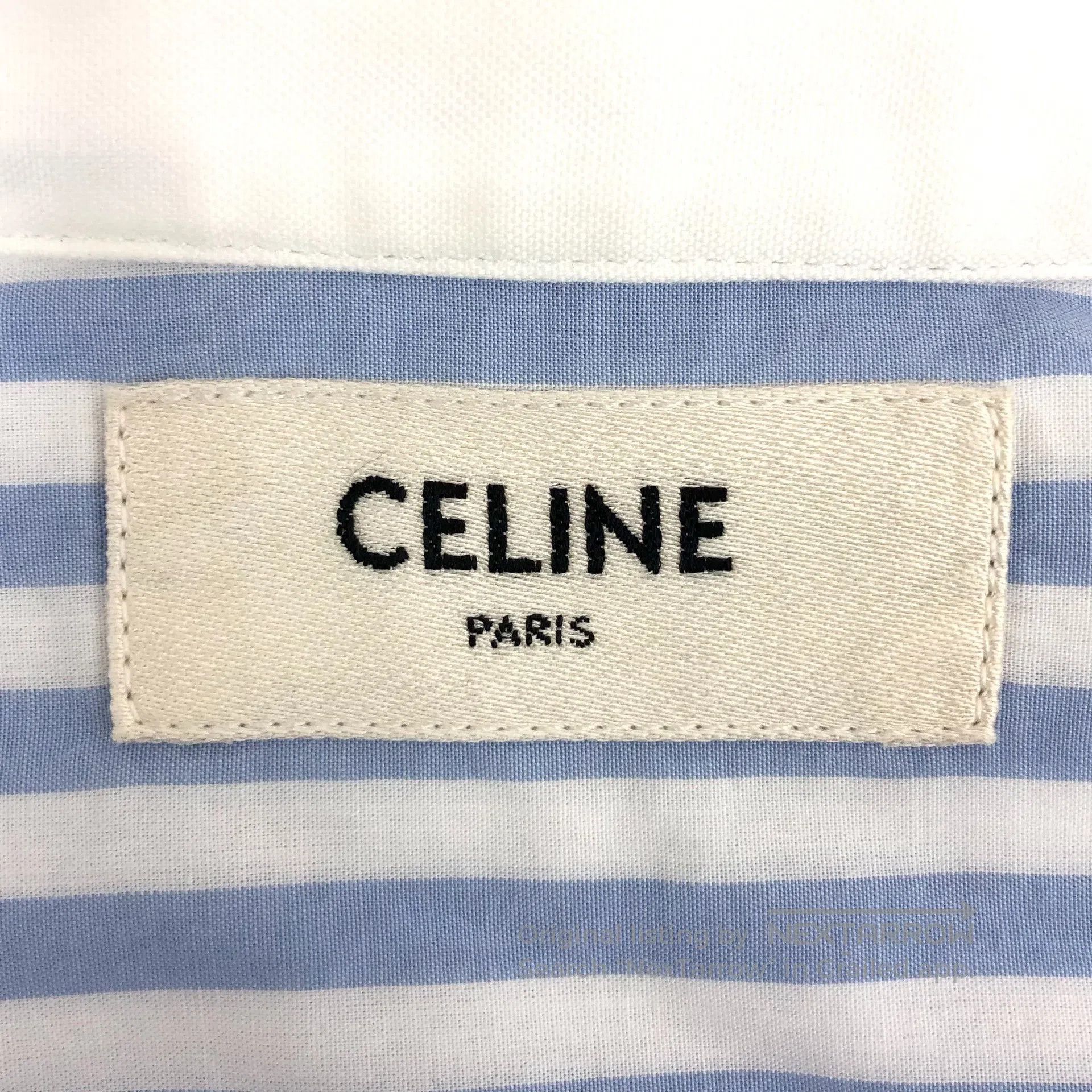Celine Celine Blue striped Triumph embroidery cotton collar singl Size XS / US 0-2 / IT 36-38 - 5 Thumbnail