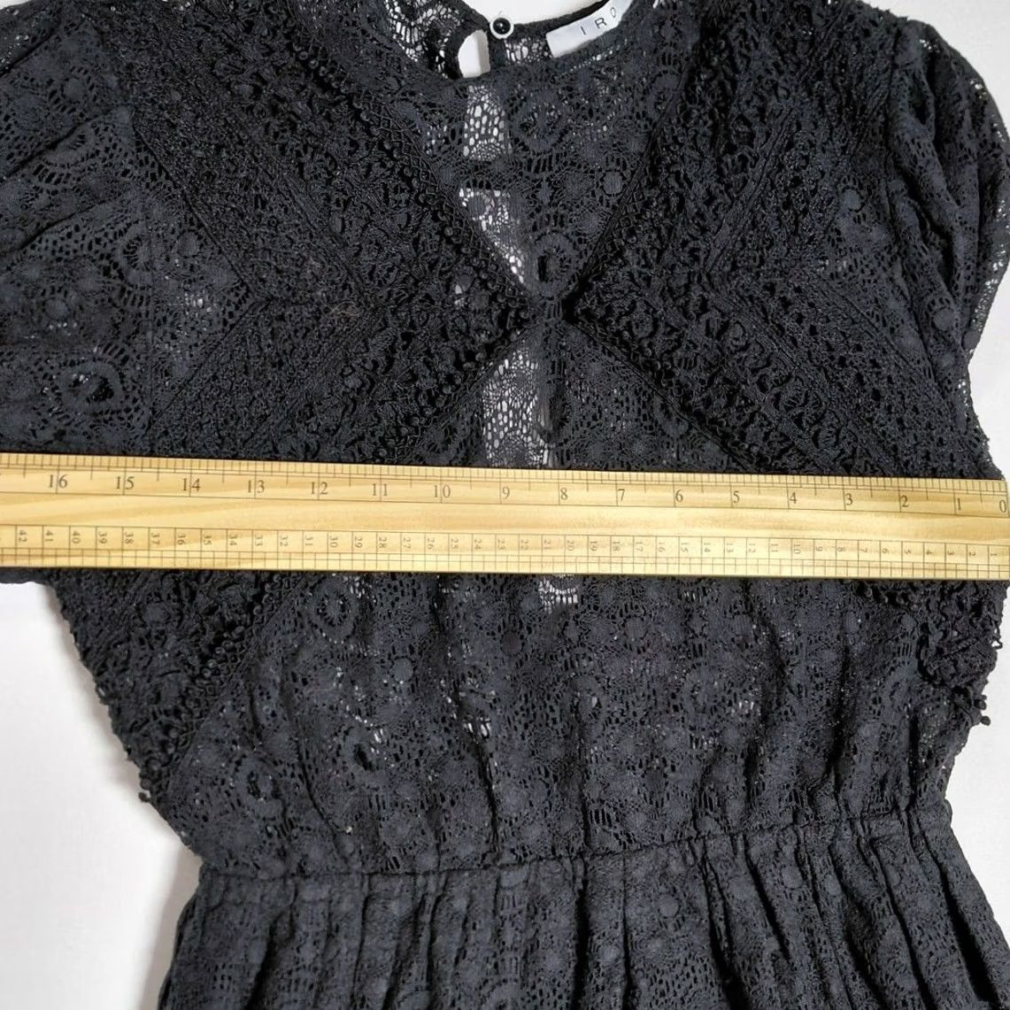 Iro IRO Lace Top Women Size 34 Black Solid Short Sleeve Size XXS / US 00 / IT 34 - 6 Thumbnail