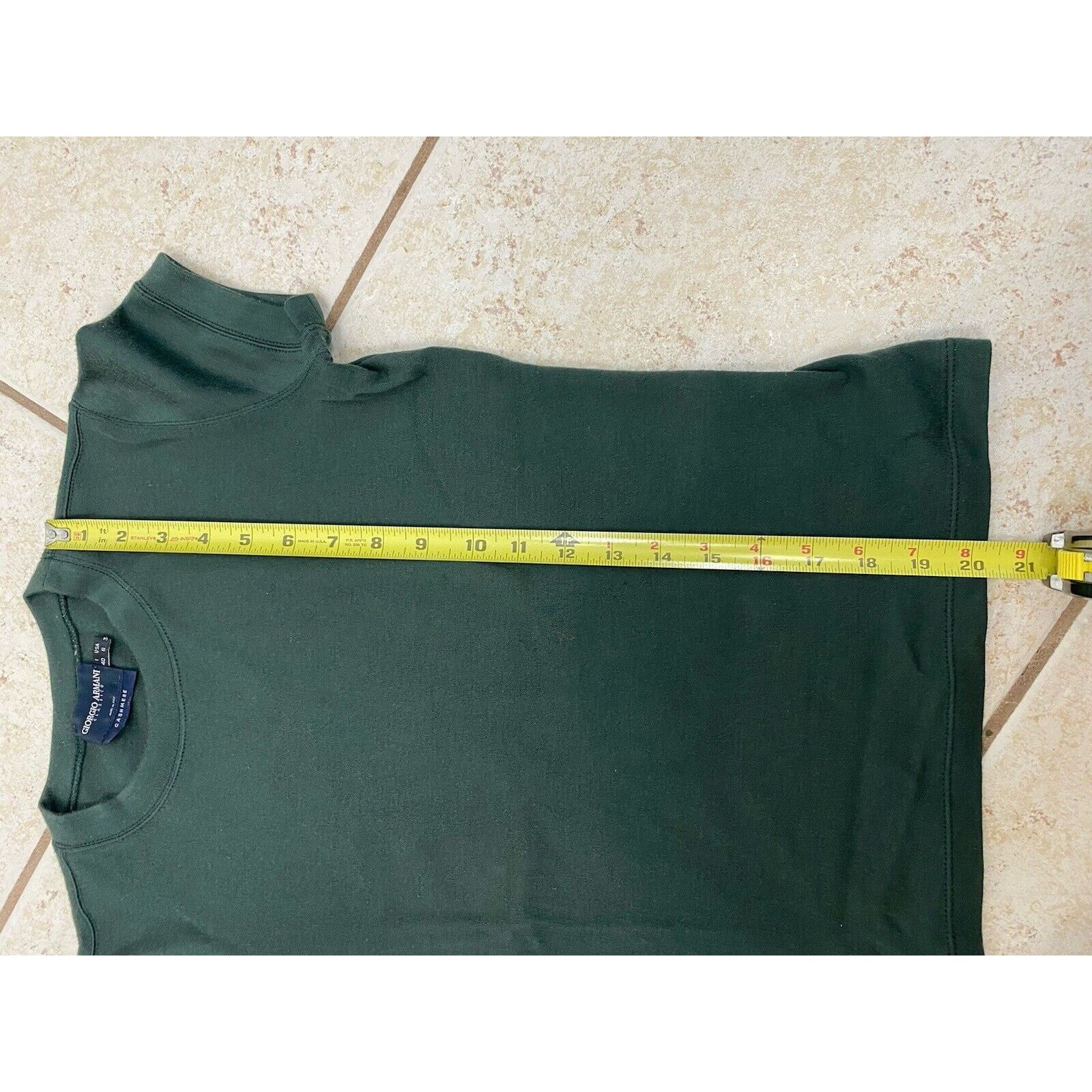 Giorgio Armani Giorgio Armani Cashmere Shirt Green Classico Crew Neck Top 6 Size M / US 6-8 / IT 42-44 - 8 Thumbnail
