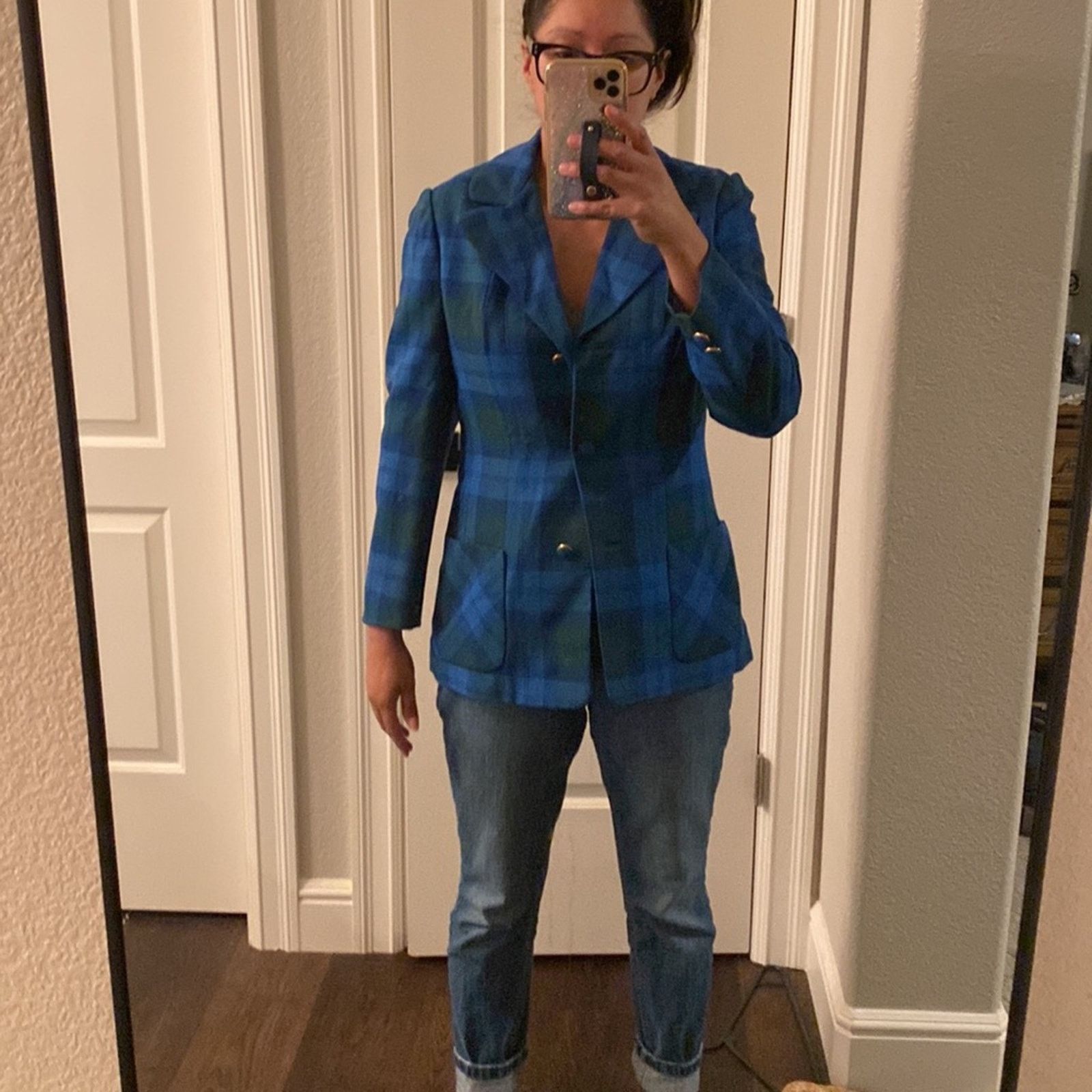 Vintage Vintage Al Jean wool plaid fitted blazer 80s academia size S Size S / US 4 / IT 40 - 11 Thumbnail