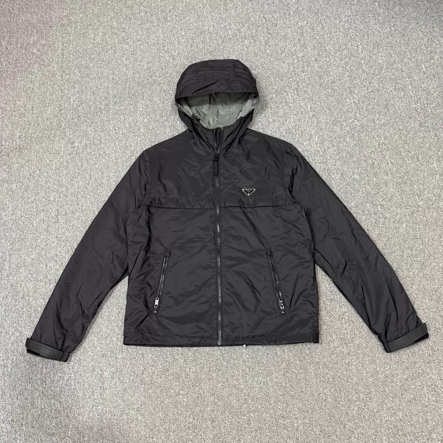 Prada Prada Recycled Nylon Black Triangle Logo Zipped Jacket Size US S / EU 44-46 / 1 - 1 Thumbnail