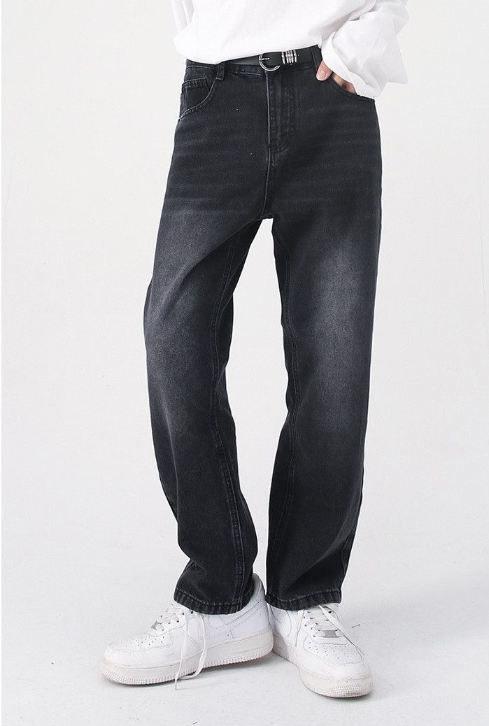 Japanese Brand × Vintage Black and grey retro washed straight jeans Size US 32 / EU 48 - 2 Thumbnail