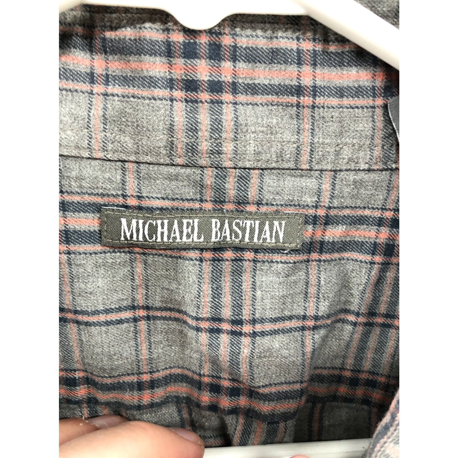 Vintage MICHAEL BASTIAN Shirt Mens XL Long Sleeve Button-Down Collar Gray Plaid Size US XL / EU 56 / 4 - 7 Thumbnail