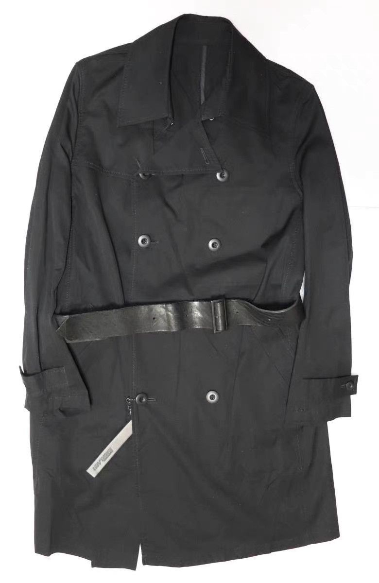 Isamu Katayama Backlash Black Double-Breasted Trench Coat with Belt Size US M / EU 48-50 / 2 - 1 Thumbnail