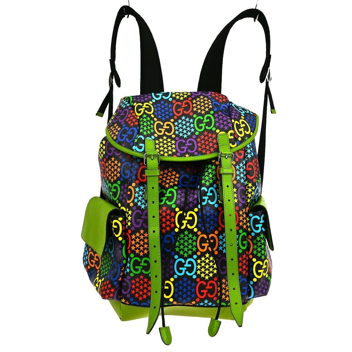 Gucci Gucci Double Pocket Belt Backpack Psychedelic Print GG Coated Canvas Size ONE SIZE - 1 Thumbnail