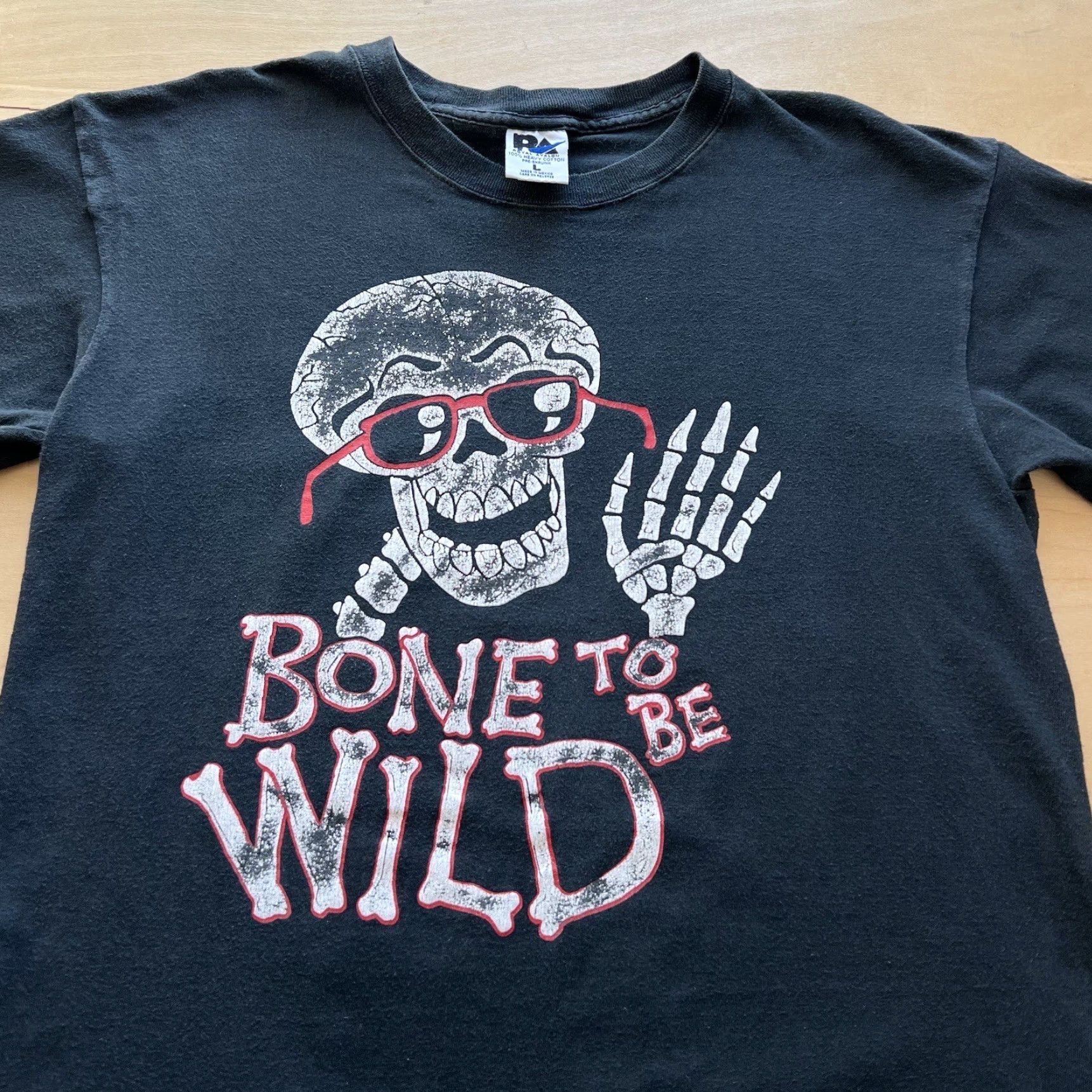 Born Vintage Born to be Wild Shirt L Black 90s Bones Skeleton Punk Biker Art Funny Shirt Mens Vintage 90s USA Classic Rock Size US L / EU 52-54 / 3 - 3 Thumbnail